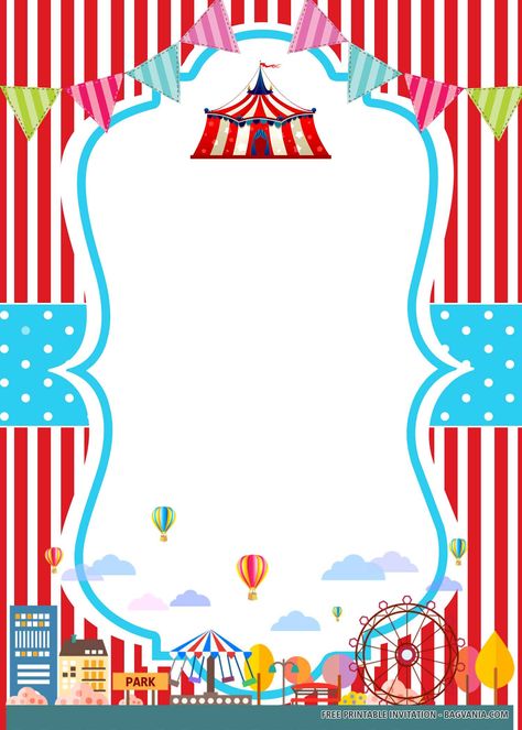 Carnival Invitation Template, Carnival Birthday Party Invitations, Carnival Party Invitations, Circus Birthday Invitations, Carnival Birthday Invitations, Circus Invitations, Carnival Invitations, Carnival Birthday Party Theme, Carnival Theme