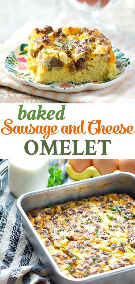 Omelette Bake, Omelette Casserole, 2023 Meals, Baked Sausage, Easy Breakfast Casserole, Sausage Recipes For Dinner, Cheese Omelet, Breakfast Sausage Recipes, Clean Breakfast