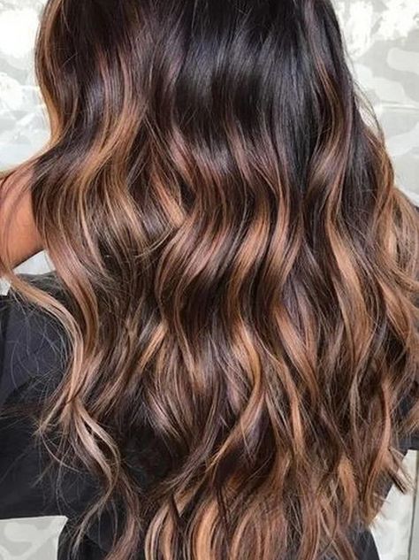 Carmel Ombre Hair, Long Hair Dos, Carmel Balayage, Brown Ombre Hair Color, Balayage Long Hair, Cinnamon Hair, Blonde Highlights On Dark Hair, Dyed Hair Pastel, Blonde Balayage Highlights