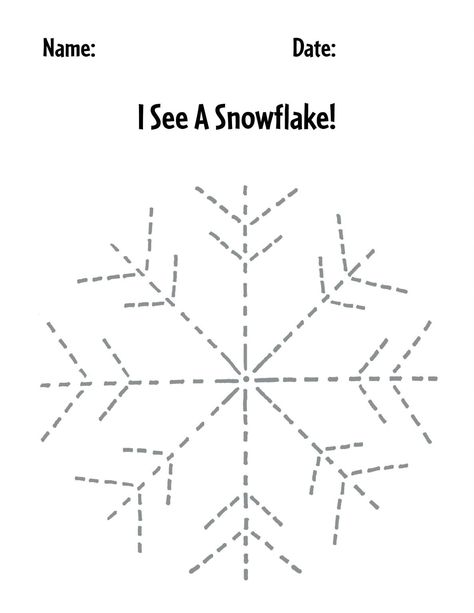 Snowflakes For Kindergarten, Snow Flake Activities For Preschoolers, Snowflake For Preschool, Winter Theme Worksheets Preschool, Snowflake Worksheets For Preschool, Snow Worksheets Preschool, Winter Tracing Preschool Free Printables, Winter Writing Activities Preschool, Snow Art Preschool