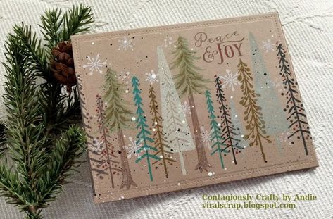 Joy Christmas Card, Papertrey Ink Cards, Joy Christmas, Nature Card, Distress Oxide Ink, Diy Christmas Cards, Flower Diy Crafts, Papertrey Ink, Christmas Card Design