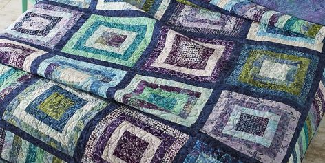 Seaside Steps | AllPeopleQuilt.com Geometric Quilts, Creative Quilts, Quilting Gifts, Square Quilts, Open Gate, American Patchwork And Quilting, Improv Quilts, Bright Quilts, Two Color Quilts