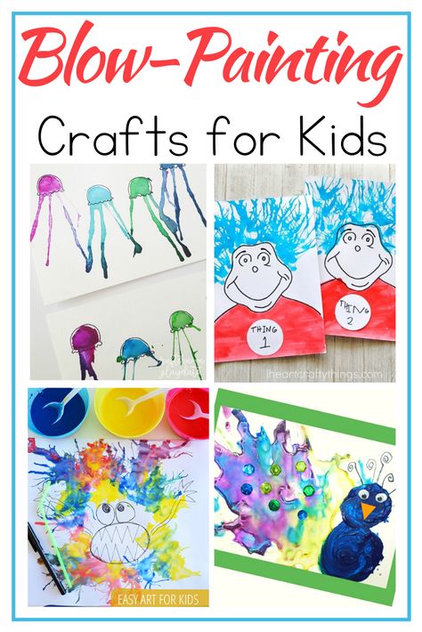 Elementary Painting, Blow Painting Art, Blow Painting, Mommy Duties, Painting Crafts For Kids, Blow Paint, Easy Art For Kids, Art Night, Handprint Crafts