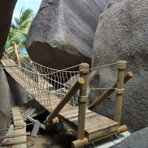 Yard Bridge, Bridge Project, Cat Furniture Design, Rope Bridge, Winning London, Fantasy Furniture, Six Senses, Tree House Designs, Spa Resort