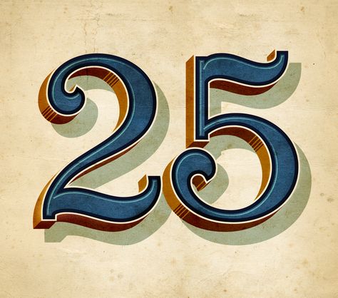 LHF Confection:  (modified) decorative font  |  Design:  Tom Kennedy, Sweden |  letterheadfonts.com Typography Numbers Design, 25 Typography, Typography Numbers, Numbers Typography, Typographic Posters, Best Typography, Vintage Letters, Vintage Numbers, Typography Love