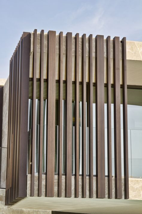 Facade Fins Architecture, Louver Facade Design, Louvers Facade Design, Wood Louver Facade, Vertical Facade Design, Vertical Louvers Facade Detail, Vertical Fins Facade, Vertical Louvers Facade, Wood Facade Texture