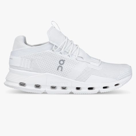 Cloudnova - The lightweight sneaker for all-day comfort | On All White Shoes, On Cloudnova, Sneaker Silhouette, All White Sneakers, Couple Running, Runners Shoes, White Shoes Sneakers, Lightweight Sneakers, Shoe Inspo