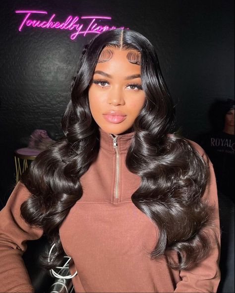 Bday Hair, Hd Lace Frontal Wigs, Body Wave Lace Front Wig, Wave Lace Front Wig, Frontal Wig Hairstyles, Lace Fronts, Sew In Hairstyles, Hd Lace Frontal, Lace Frontal Wigs