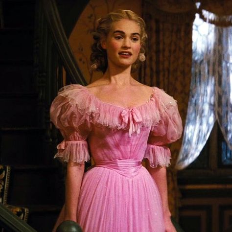 2015 Live action cinderella's pink gown #cinderella2015 Cinderella Pink Dress, Pink Suits, Cinderella Live Action, Sandy Powell, Cinderella Aesthetic, Vera Ellen, Cinderella Movie, Cinderella 2015, Jennifer Grey