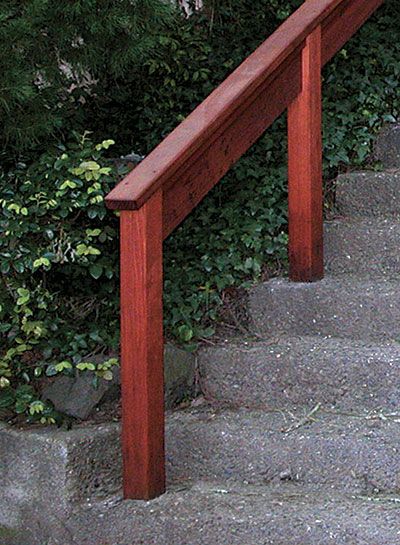 Landscape Side Yard, Side Yard Landscape, Outside Stair Railing, Step Railing Outdoor, Christmas Backyard, Porch Step Railing, Exterior Stair Railing, Porch Handrails, Landscape Simple