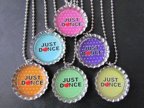 Bring out the dancer within. Great quality bottle cap necklaces. Great as party favors or for dance teams. Dance Party Theme, Rockstar Party, Dance Team Gifts, Dance Party Birthday, Party Prizes, Kids Party Favors, Bottle Cap Necklace, Necklace Packaging, Dance Necklace