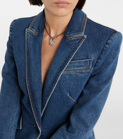 Tshepo Jeans, Denim Blazer Outfit, Yayoi Kasuma, Denim Blazer Women, Curtain Modern, New Look Patterns, Woman In Suit, Mc Queen, Denim Suit