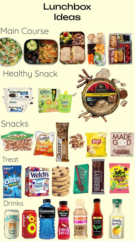 lunch box ideas for work or school! #lunch #lunchbox #snacks #healthy #healthylunch Luch Ideas For Middle School, School Lunch Ideas For 6th Grade, Back To School Bento Box Ideas, Fruit For Lunch Lunchbox Ideas, High Schooler Lunch Ideas, Healthy Lunchbox Ideas For School, Ideas For Lunch At School, Scho Lunch Ideas, Lunch Box High School