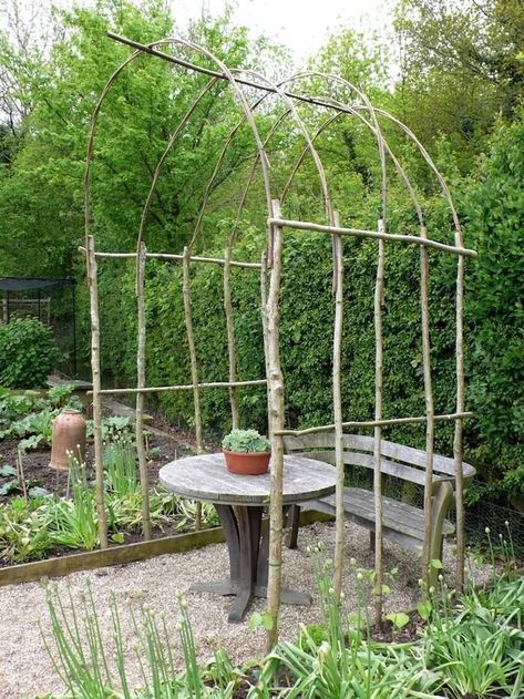 Garden Trellis Designs, Rustic Arbor, Living Willow, Diy Garden Trellis, Garden Arches, Garden Idea, Garden Makeover, English Cottage Garden, Veg Garden