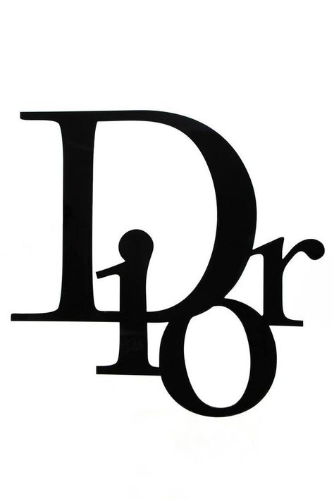 Dior Logo Art, Dior Logo Design, Dior Wall Art, Culture Typography, Dior Art, Art Deco Typography, Black Typography, Black And White Stickers, Black And White Picture Wall