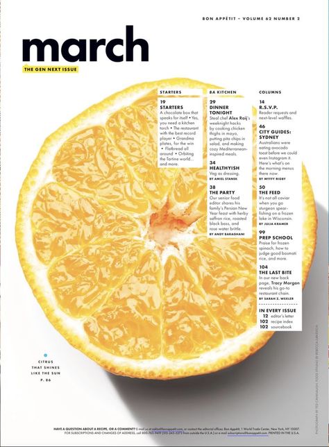 graphic design, bon appetit, layout design, table of contents, march Kitchen Columns, Bon Appetit Magazine, Design Table, Table Of Contents, Chocolate Box, Flatbread, City Guide, Bon Appetit, Recipe Book