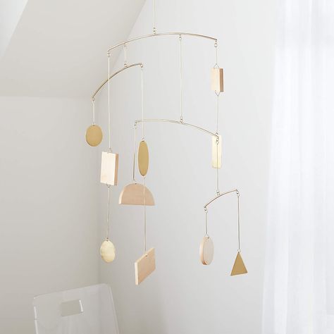 Simple Shapes Geometric Baby Mobile + Reviews | Crate and Barrel Nursery Design Neutral, Baby Nursery Inspiration, Shapes Geometric, Nursery Modern, Space Nursery, Nursery Decals, Baby Crib Mobile, Nursery Mobile, Modern Nursery