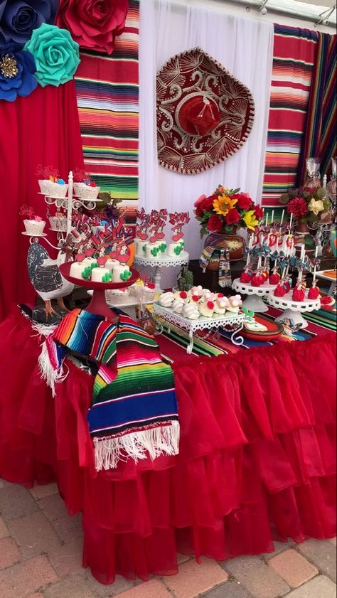 Mexico Theme Quinceanera, Red Mexican Quinceanera Theme, Charro Quince Decor, Charro Quince Ideas, Mexican Theme Party Ideas Decorations, Mexican Quince Theme, Charro Quince Theme, Mexican Theme Quinceanera Decor, Quinceanera Charro Theme