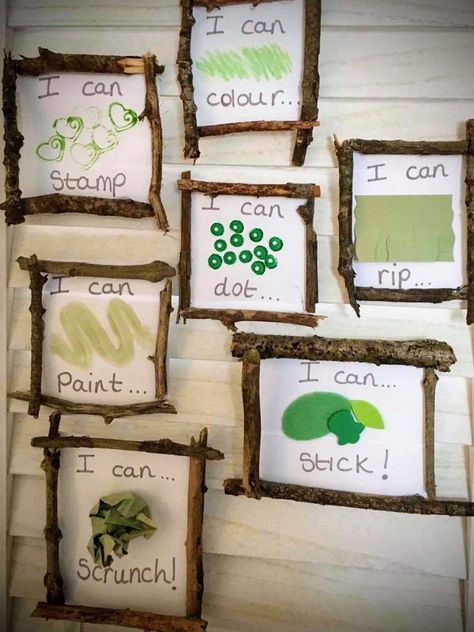 Sustainability Wall Display Childcare, Sustainability In Childcare, Baby Room Display Boards, Nursery Display Boards, Nursery Room Ideas Childcare, Nature Based Classroom, Eco School, Nature Classroom, Forest Classroom