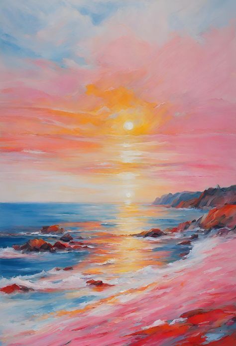 "Colourful Sunset - Beach - Acrylic Painting" by NILANJI PERERA. Paintings for Sale. Bluethumb - Online Art Gallery Colourful Sunset, Beach Sunset Painting, Painting Colourful, Sunset Acrylic, Sunset Painting Acrylic, Abstract Sunset, Sunrise Painting, Colourful Abstract, Bright Paintings