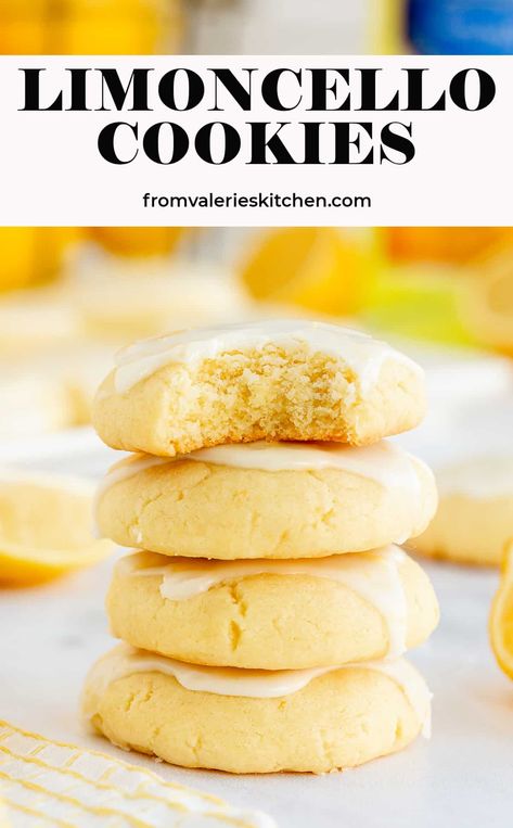 Limoncello Cookies, Cookie Salad, Limoncello Recipe, Easy Cookie Recipe, Lemon Drop Cookies, Lemon Cookies Recipes, Lemon Dessert Recipes, Drop Cookies, Italian Cookies