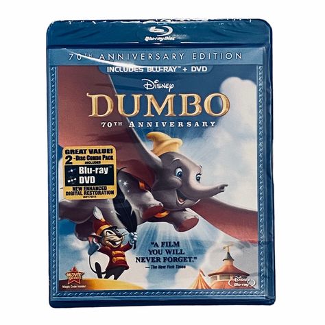 Dumbo Blu-Ray/Dvd 2011 2-Disc Set 70th Anniversary Edition Disney Aprons, Frozen Book, Princess Adventure, Tinkerbell Disney, New Disney Princesses, Minnie Mouse Halloween, Disney Books, Pink Minnie, Vintage Winnie The Pooh