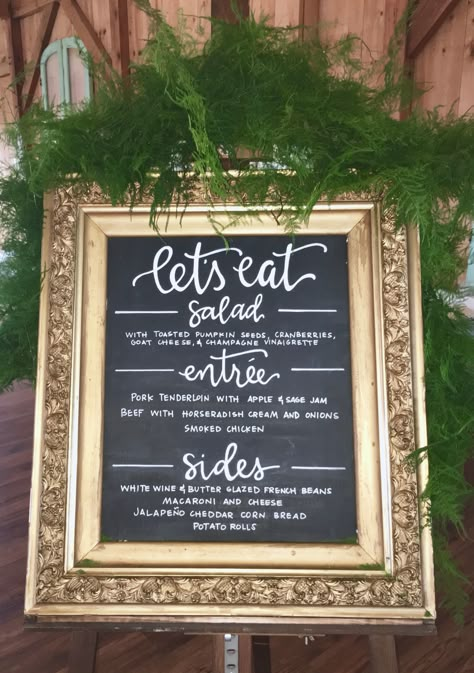 Menu // Wedding Sign // Decor Katering Pernikahan, Wedding Menu Chalkboard, Wedding Buffet Menu, Wedding Menu Ideas, Wedding Sign Decor, Menue Design, Wedding Dinner Menu, Food Signs, Wedding Buffet