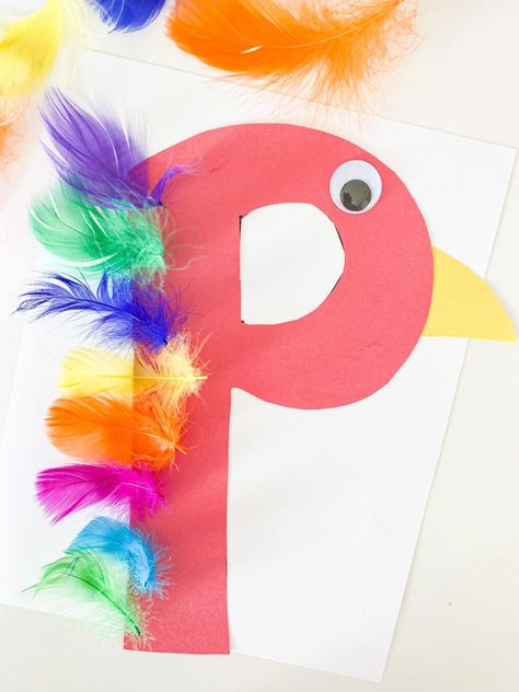 Letter P Craft For Preschoolers, Letter P Template, Crafts For Prek, Letter F Craft, Letter P Crafts, Letter E Craft, Crafts For Kindergarten, Preschool Letter Crafts, Prek Crafts