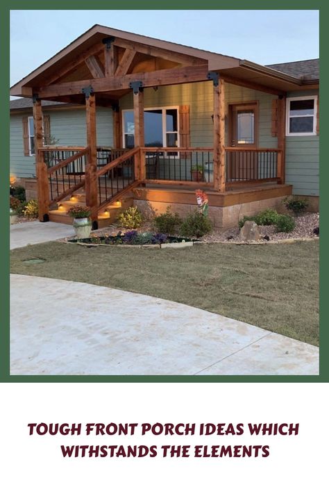 [Promotion] 57 Double Wide Front Porch Ideas Guides To Copy Immediately #doublewidefrontporchideas Front Porch Ideas Double Wide, Adding Covered Porch To Front Of House, Front Porch Walkway To Driveway, Double Wide Inspiration, Front Porch Plans For Mobile Homes, Front Porch Ideas For Double Wide, Ranch Style Homes With Front Porch, Double Wide Yard Ideas, Outside House Remodel