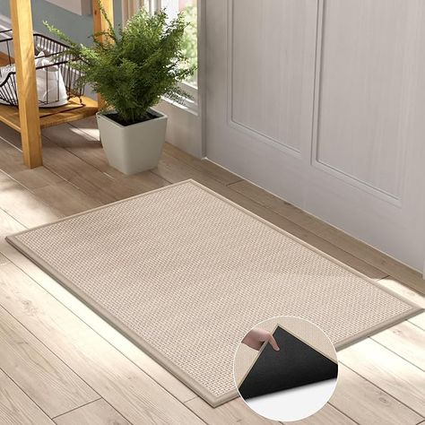 Amazon.com: Indoor Door Mat Rug Non Slip, Washable Entry Way Rug, Long Outdoor Waterproof, Entryway Front Rubber Entrance, Low Profile Doormat Beige : Home & Kitchen Entryway Mats Indoor, Entryway Mat Indoor, Inside Front Door, Jute Doormat, Indoor Mats, Dog Door Mat, Rubber Door Mat, Indoor Door Mat, Outdoor Doors