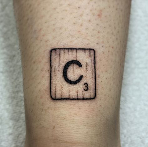 #tattoo #scrabble #womentattooideas #simple #smalltattooideas #familytattooideas Scrabble Piece Tattoo, Scrabble Letter Tattoo, Scrabble Tile Tattoo, Scrabble Tattoo Ideas, Scrabble Tattoo, Tattoo Collage, Square Tattoo, Worst Tattoos, L Tattoo