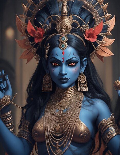 Indian Goddess Kali Art, Goddess Of Time, Divine Feminine Goddess, Hindu Tattoo, Kali Hindu, Indian Goddess Kali, Durga Kali, Indian Mythology, Mother Kali