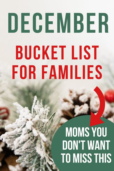 Christmas Break Bucket List, December Bucket List Kids, Winter Break Bucket List, December Bucket List, Winter Traditions, Bucket List For Families, Bucket List For Teens, Baby Parenting, Vacation Checklist