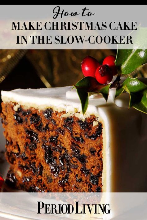 Find out how to make Christmas cake in the slow-cooker! Looking for a Christmas cake recipe that is guaranteed not to turn your cake dry then the slow-cooker is your best friend. Feeding your cake with lots of alcohol keeps it moist, while the slow cooker prevents it burning. An easy christmas cake recipe that is sure to delight! #christmas #christmasrecipe Xmas Cake Recipes, Slow Cooker Christmas, Traditional Christmas Cake, Christmas Cake Recipe, Box Cake Recipes, Sweet Potato Bread, Christmas Cake Recipes, Xmas Cake, Cake Recipes From Scratch