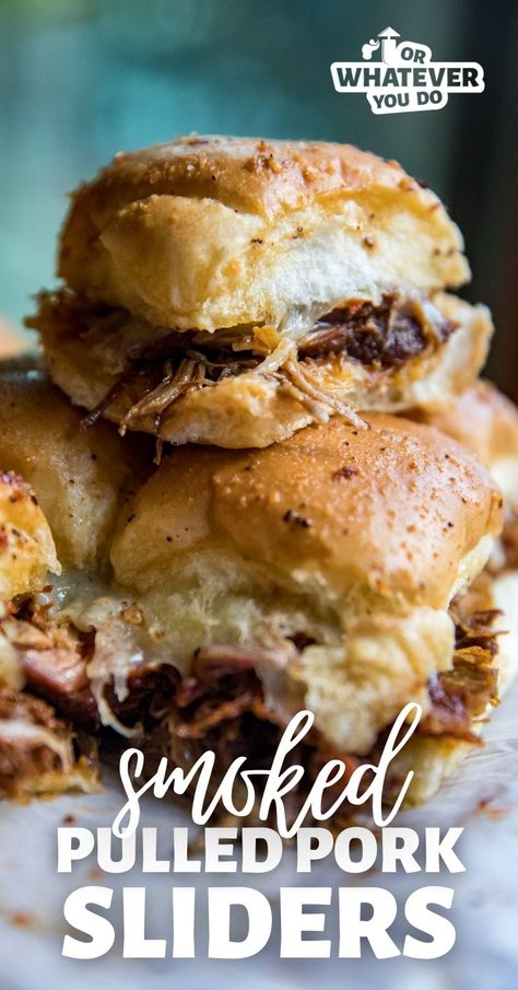 Smoked Pork Sliders, Pork Sliders Recipes, Smoked Dishes, Outdoor Cooking Recipes, Pulled Pork Sliders, Big Families, Smoked Pulled Pork, Pork Sliders, Traeger Recipes