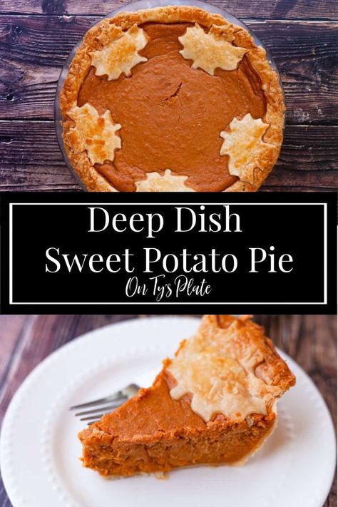 Deep Dish Sweet Potato Pie — fresh roasted sweet potatoes whipped smooth with brown sugar, sweetened condensed milk, and fragrant fall spices. Sweet Potato Pie With Sweetened Condensed Milk, Deep Dish Sweet Potato Pie, Sweet Potato Pie Southern Condensed Milk, Custard Pies, Boiling Sweet Potatoes, Thanksgiving Foods, Pie Easy, Thanksgiving 2022, Fantastic Recipes