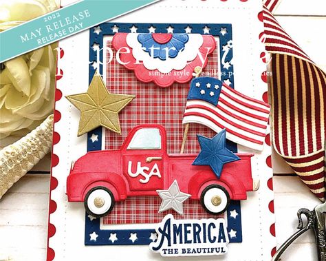 The Great Cover-Up Patriotic Bunting, Tiny Farm, 4th Of July Parade, Papertrey Ink, Paper Organization, Baby Cards, July 4th, Clear Stamps, Fourth Of July