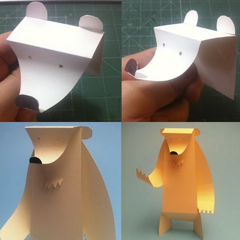 Cardboard Food Sculpture, Capybara Papercraft Template, Cardboard Bear, Cardboard Art Sculpture Lesson Plans, Layered Cardboard Sculpture, Cardboard Animals, Paper Chandelier, Flag Crafts, Paper Cutout Art