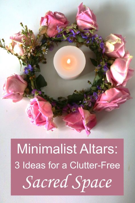 Minimalist Altars: 3 Ideas for Clutter-Free Sacred Space - Moody Moons Clean Witchy Aesthetic, Minimalist Witch Altar, Cute Altar Ideas, Full Moon Altar Ideas, January Altar Ideas, Altar Cloth Ideas, Mini Altar Ideas, Minimal Altar, Self Love Altar Ideas