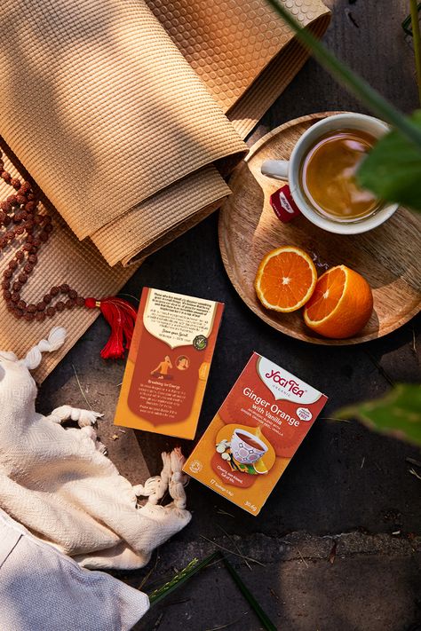 Yoga For Energy, Straight Spine, Vanilla Smell, Yogi Tea, Orange Tea, Cross Legged, Coffee Photography, Orange Oil, Yoga Pose