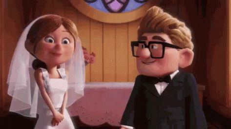 Up Wedding GIF - Up Wedding - Discover & Share GIFs Disney Crossovers, Healthy Conflict, Up Carl Y Ellie, Sully And Boo, Disney Kiss, Carl Y Ellie, Up 2009, Disney Up, Alan Jackson