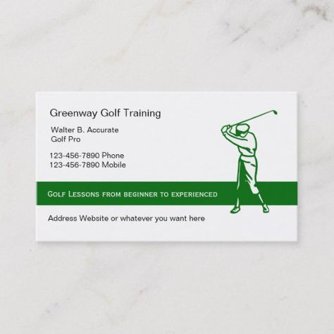 Retro Golf Business Cards Golf Business, Retro Golf, School Equipment, Golf School, Golf Shop, Golf Training, Golf Lessons, Modern Business Cards, Personal Business Cards