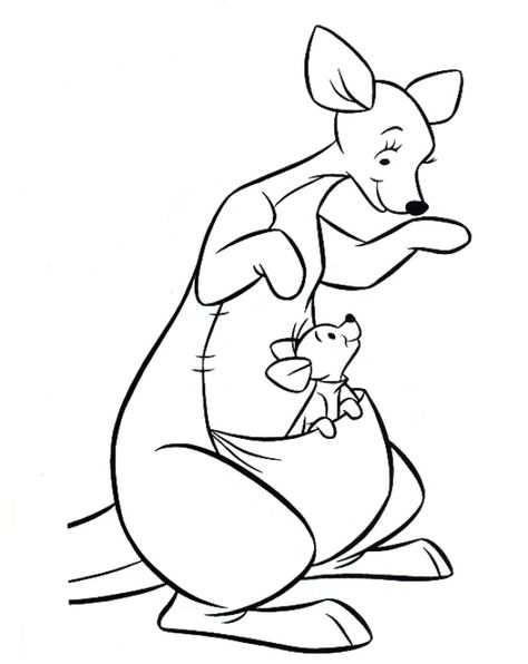 Winnie The Pooh Kanga, Winnie The Pooh Coloring Pages, Roo Winnie The Pooh, Pooh Coloring Pages, Kanga And Roo, Winnie The Pooh Tattoos, Winnie The Pooh Drawing, Winnie The Pooh Cartoon, Pooh Winnie