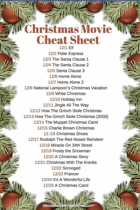 Christmas With The Kranks, Passionate Penny Pincher, Christmas Movies List, Christmas Checklist, Christmas Movie Night, Fun Christmas Activities, Muppet Christmas Carol, Christmas Bucket, Christmas Prep