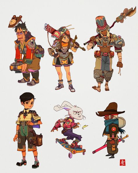 Bunch of Characters !, Ahmad Beyrouthi on ArtStation at https://www.artstation.com/artwork/lV53RO Sticker Line Design, Ahmad Beyrouthi, Character Lineup, Idee Cosplay, Design Line, 캐릭터 드로잉, Concept Art Character, Game Character Design, Cartoon Character Design