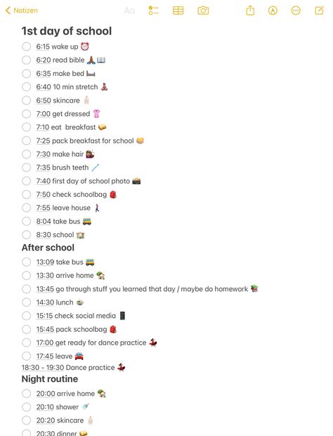 1st Day Of School Morning Routine, First Day Of School Morning Routine, Christian Morning Routine, Before School Routine, Good Apps For Iphone, School Backpack Essentials, School Organisation, School Routine For Teens, Morning Routine Checklist