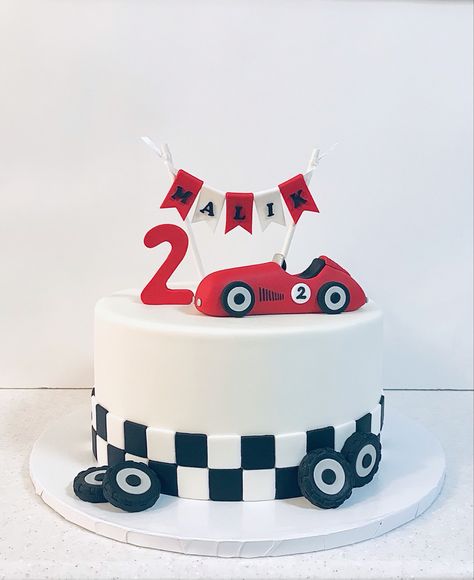 Too Fast Birthday Party Cake, First Lap Birthday Party Cake, Two Fast Cake Ideas, Simple Race Car Cake, Car Cake 2nd Birthday, Cars Birthday Cake For Boys, 2 Fast Cake Ideas, 2 Fast 2 Furious Birthday Cake, First Lap Around The Track Birthday Cake