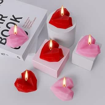 Heart Shaped Candles, Valentine Candles, Heart Candle, Cute Candles, Diy Soy Candles, Rose Candle, Pink Candles, Candle Centerpieces, Candle Magic