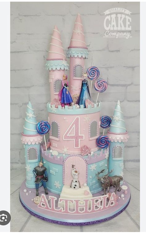 Frozen Castle Birthday Cake, Elsa Castle Cake, Frozen Castle Cake, Elsa Birthday Cake, Chateau Disney, Castle Birthday Cakes, Elsa Cake, Frozen Castle, Princess Castle Cake