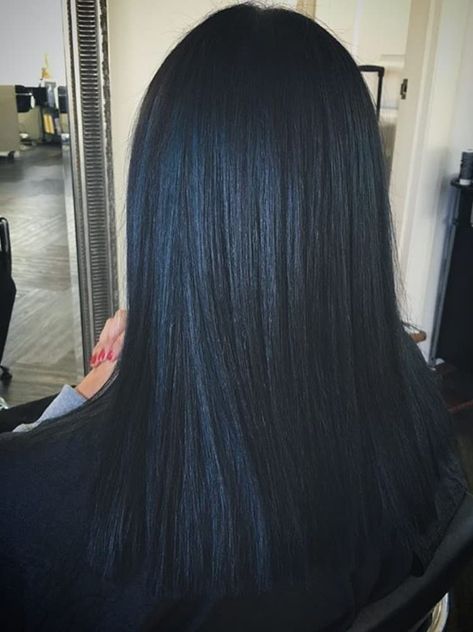 19 Stunning Blue Black Hair Colors to Try - Fashionuer Black Hair Colors, Midnight Blue Hair, Blue Black Hair Color, Blue Hair Highlights, Blue Black Hair, Ideas For Black Hair, Dark Blue Hair, Straight Black Hair, Black Hair With Highlights